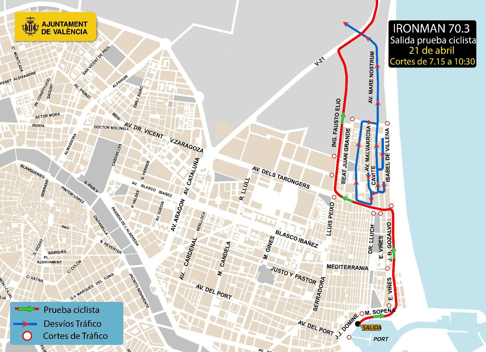 Restriccions al trànsit durant la primera meitat de l'Ironman