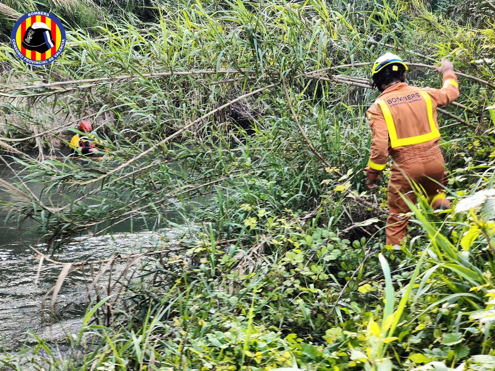 Els bombers efectuen les tasques de rescat