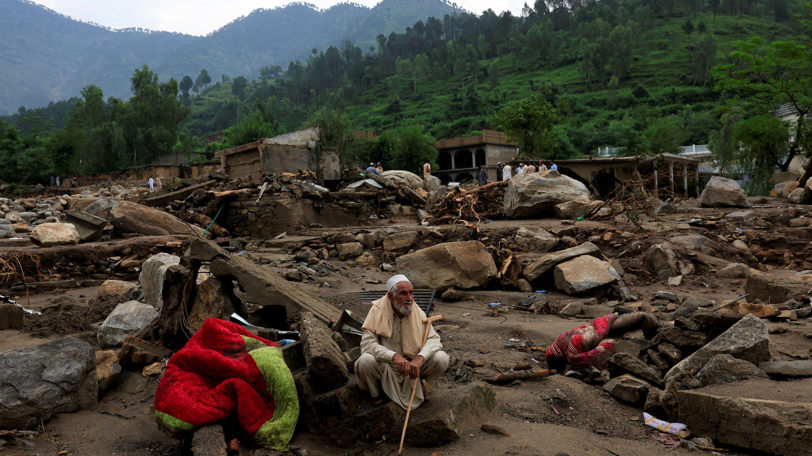 Conseqüències del monsó a Buner, al Pakistan