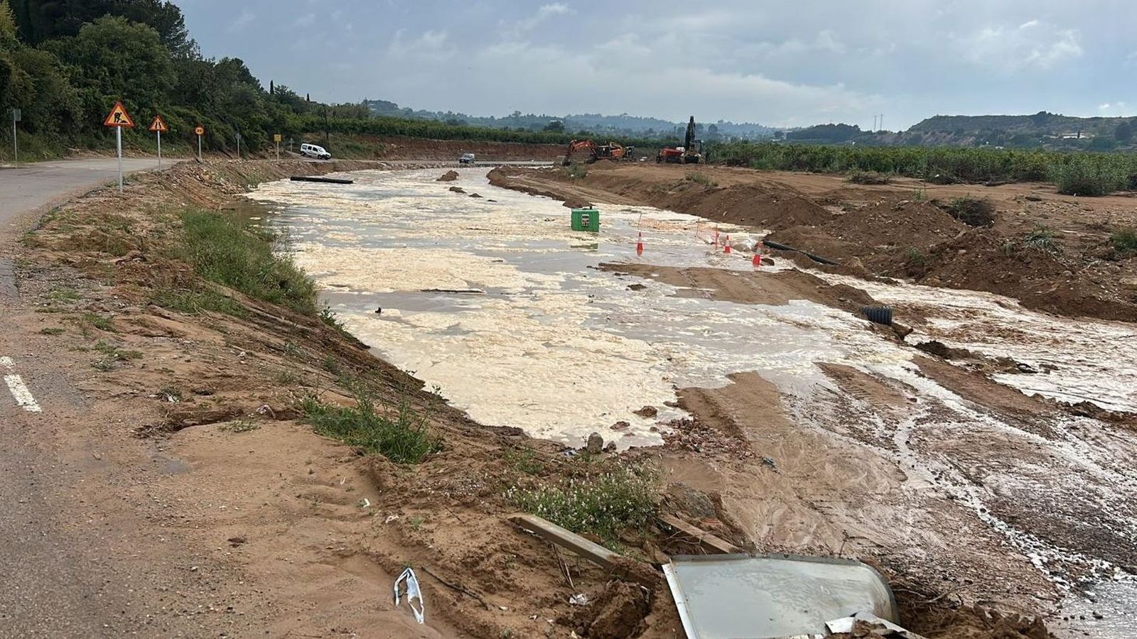 El barranc de l'Horteta, al seu pas per Torrent, en una imatge d'este dimarts