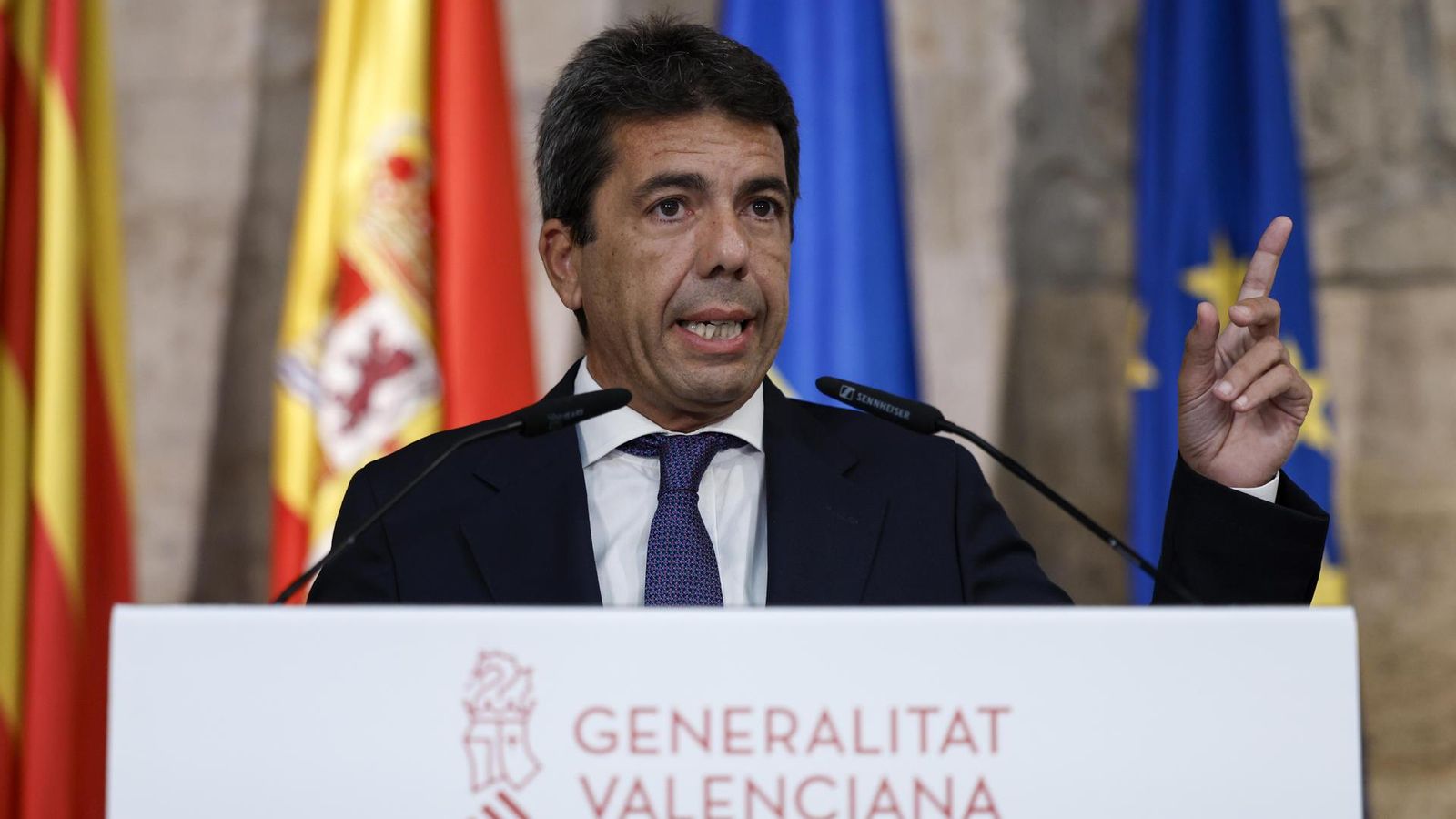 Mazón, durant la compareixença aquest dimecres per a anunciar la composició del seu govern