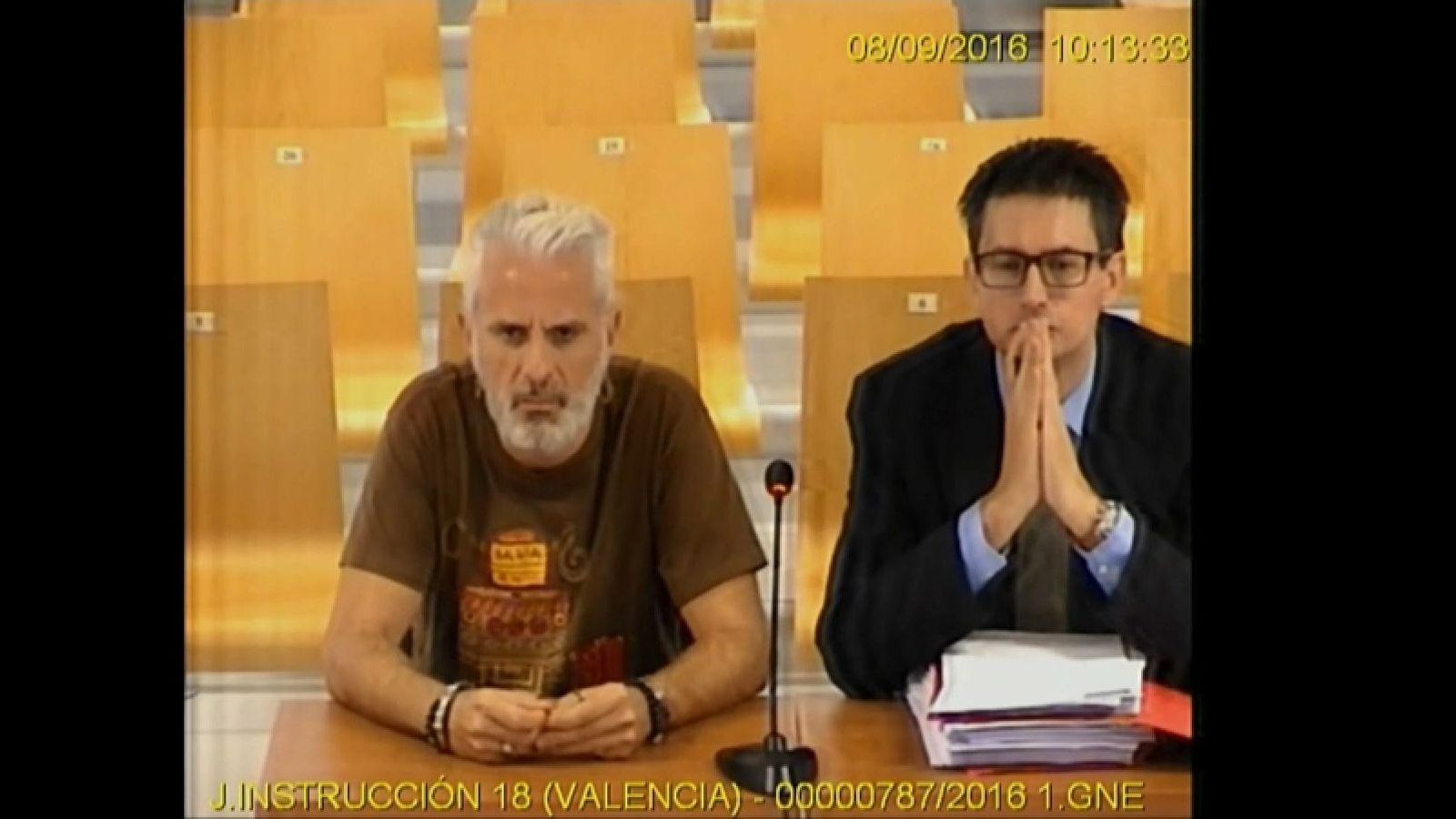 Reproducció a la sala de la declaració de Marcos Benavent en la fase d'instrucció Reproducció a la sala de la declaració de Marcos Benavent en la fase d'instrucció