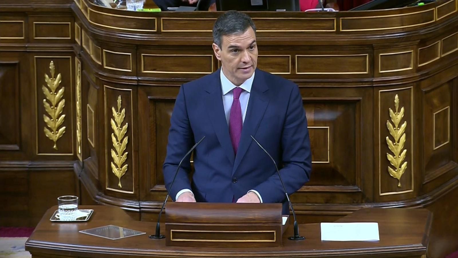 Pedro Sánchez en la sessió  d'investidura