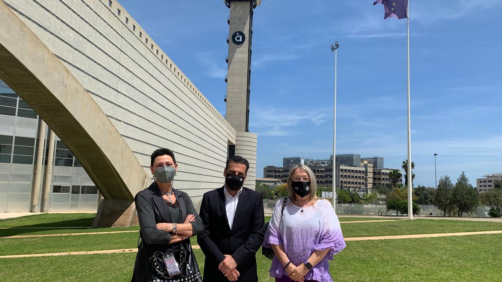 Esther Castellano (Dircom), Alfred Costa (À Punt) i Mar Iglesias (CVMC)