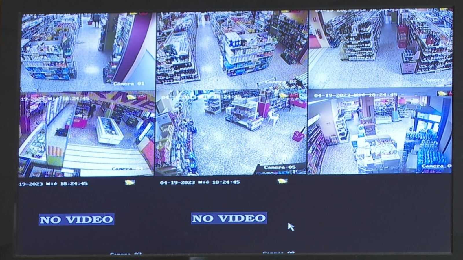 Les càmeres de seguretat d'un supermercat vigilen contra els robatoris