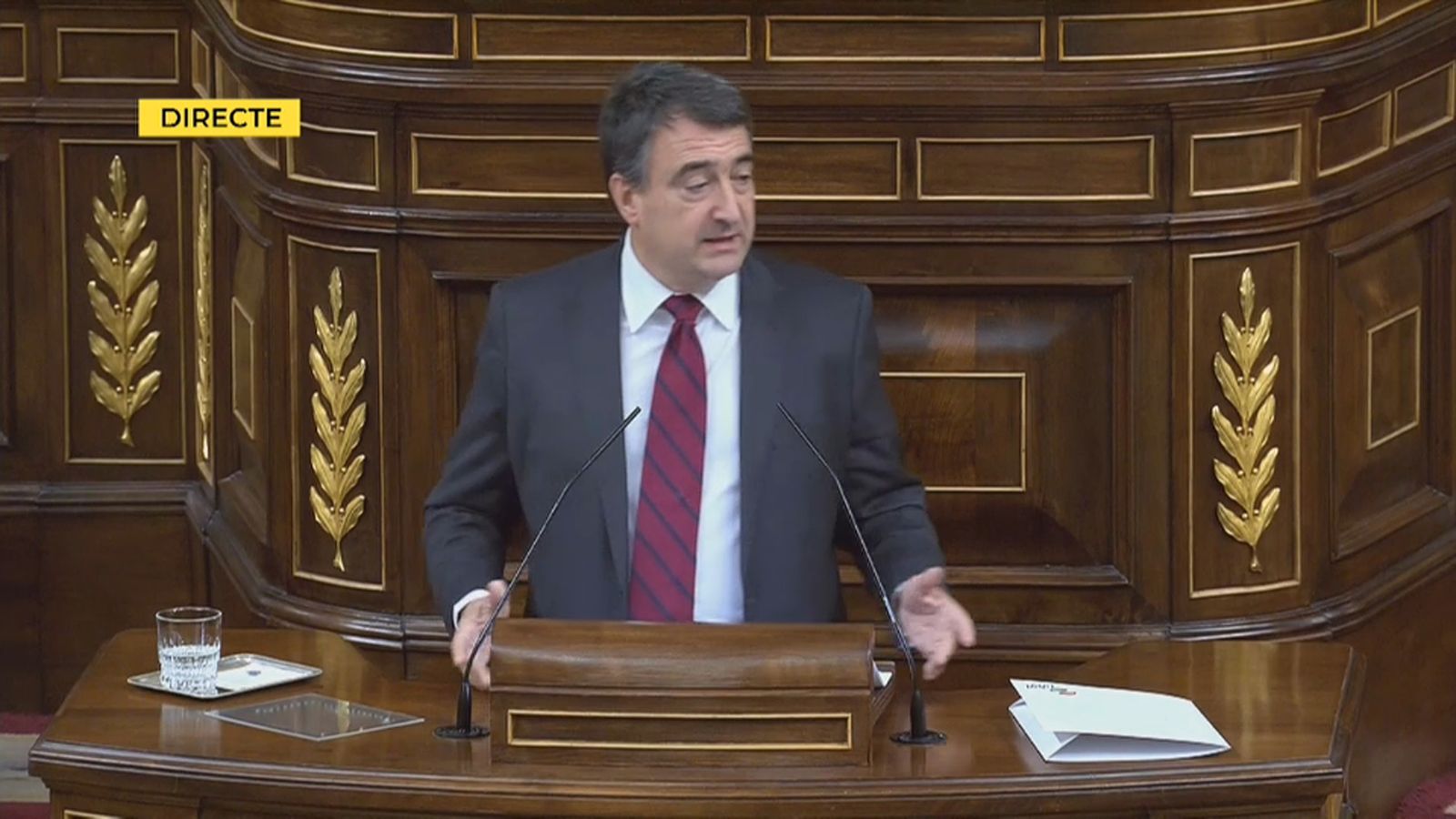 El portaveu del PNB al Congrés, Aitor Esteban, durant la sessió d'investidura al Congrés.