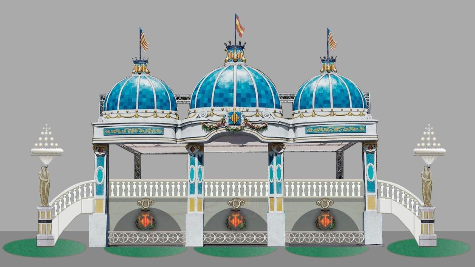 Concept art de l’ampliació de la decoració del Pavelló Municipal de la Batalla de les Flors