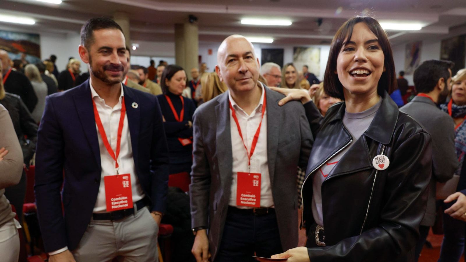 Els candidats a liderar el PSPV, Carlos Fernández Bielsa, Alejandro Soler i Diana Morant, durant el comité nacional del partit