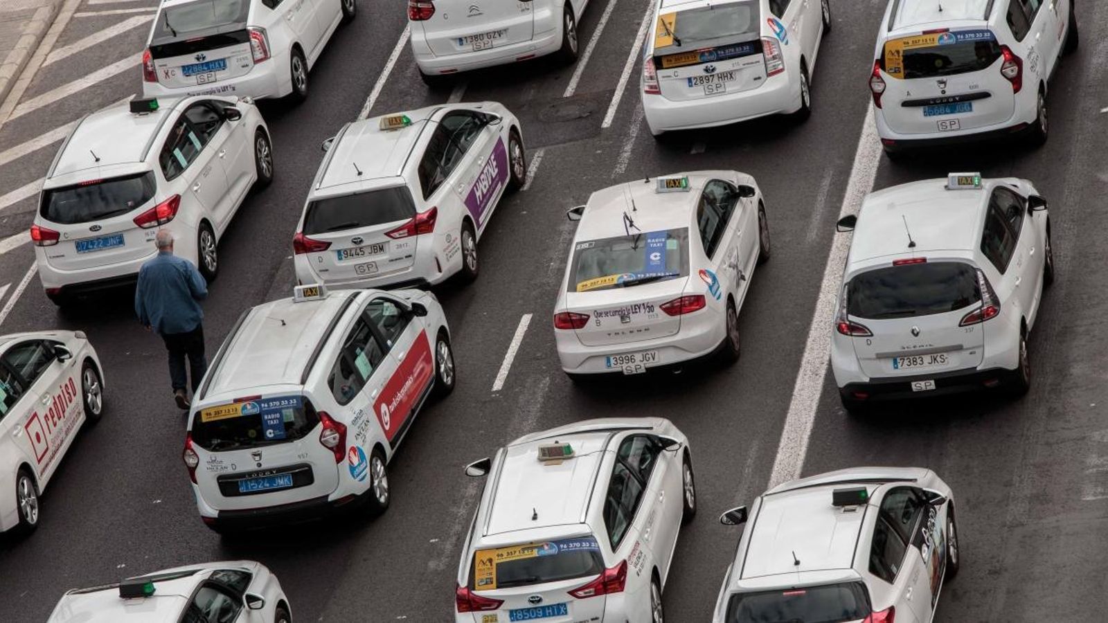 Protesta de taxistes, en una imatge d'arxiu