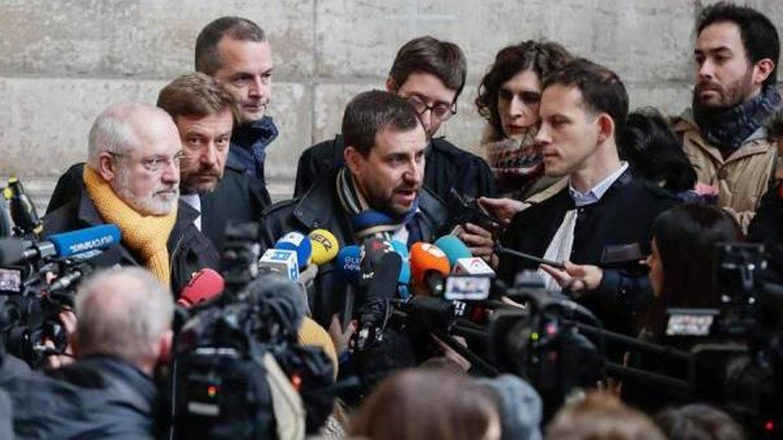 Lluís Puig i Antoni Comín en una roda de premsa a Brussel·les