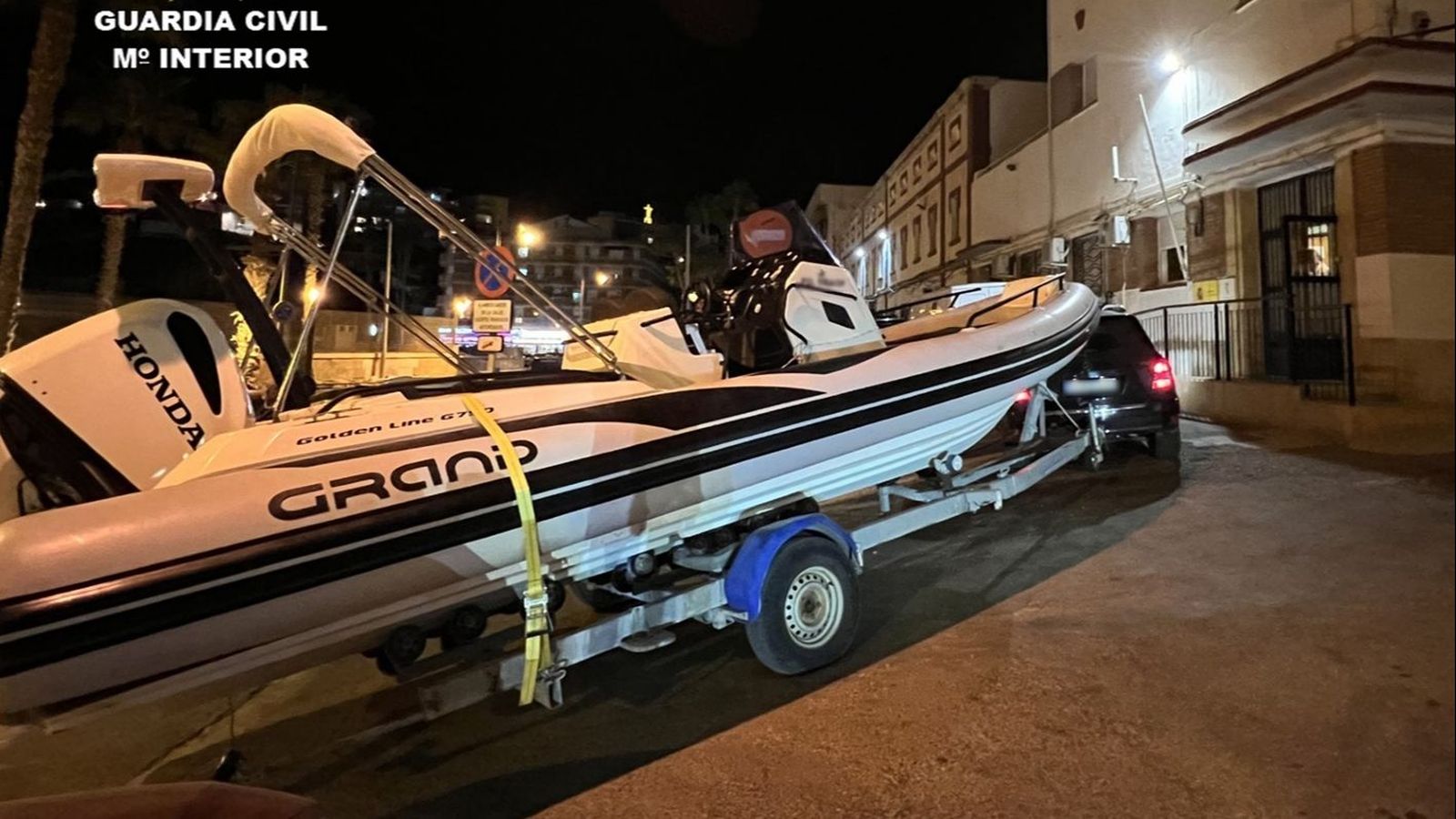 Embarcació semirígida intervinguda en el marc de l'operació 'Perchero'