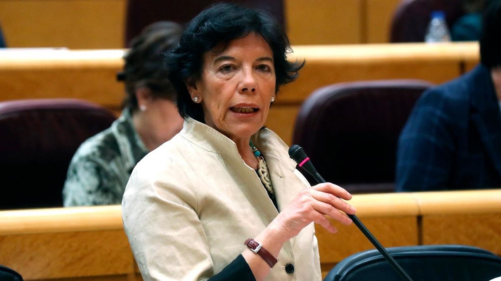 La ministra d'Educació, Isabel Celáa, durant una sessió de control al govern espanyol al Senat en una imatge d'arxiu