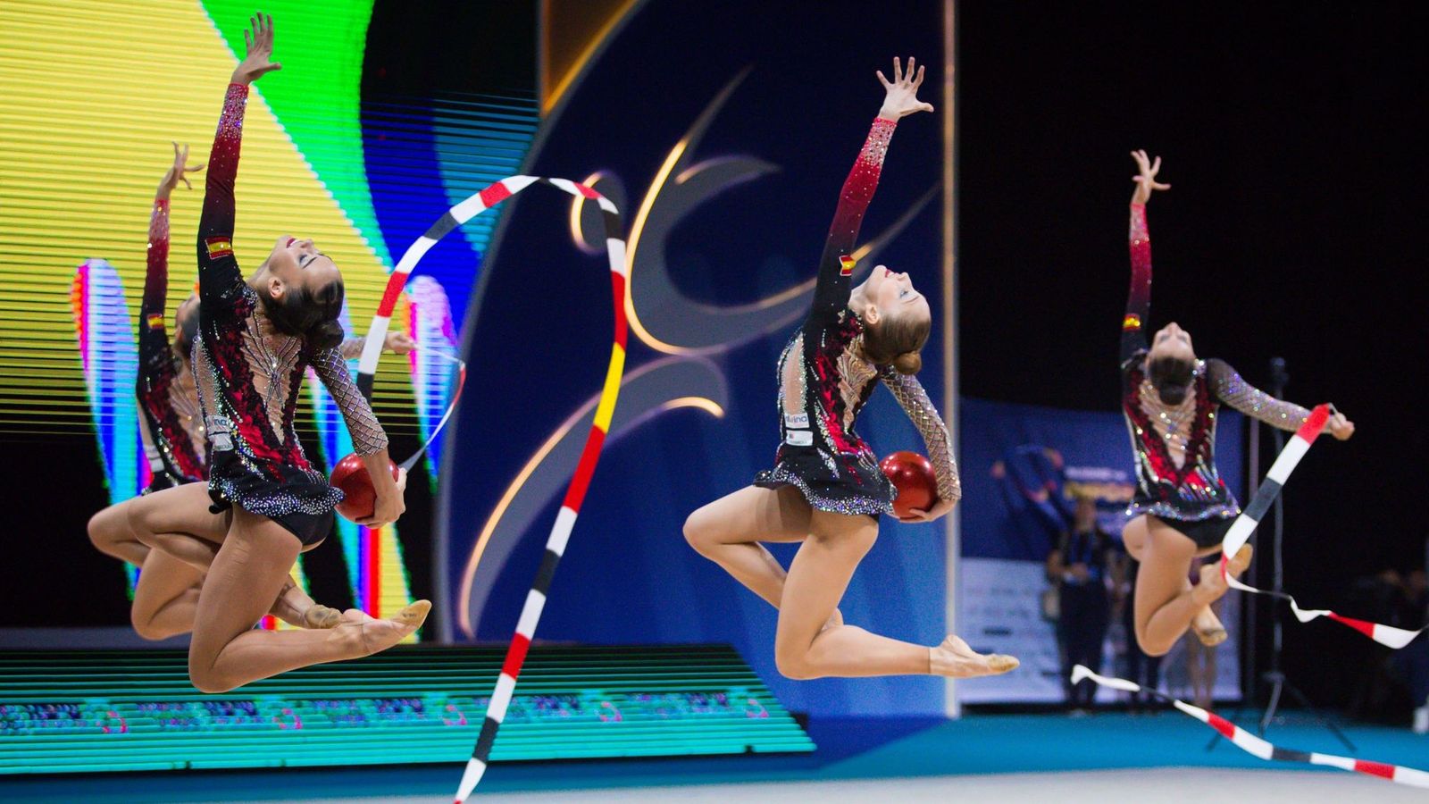 L'equip espanyol, durant l'exercici