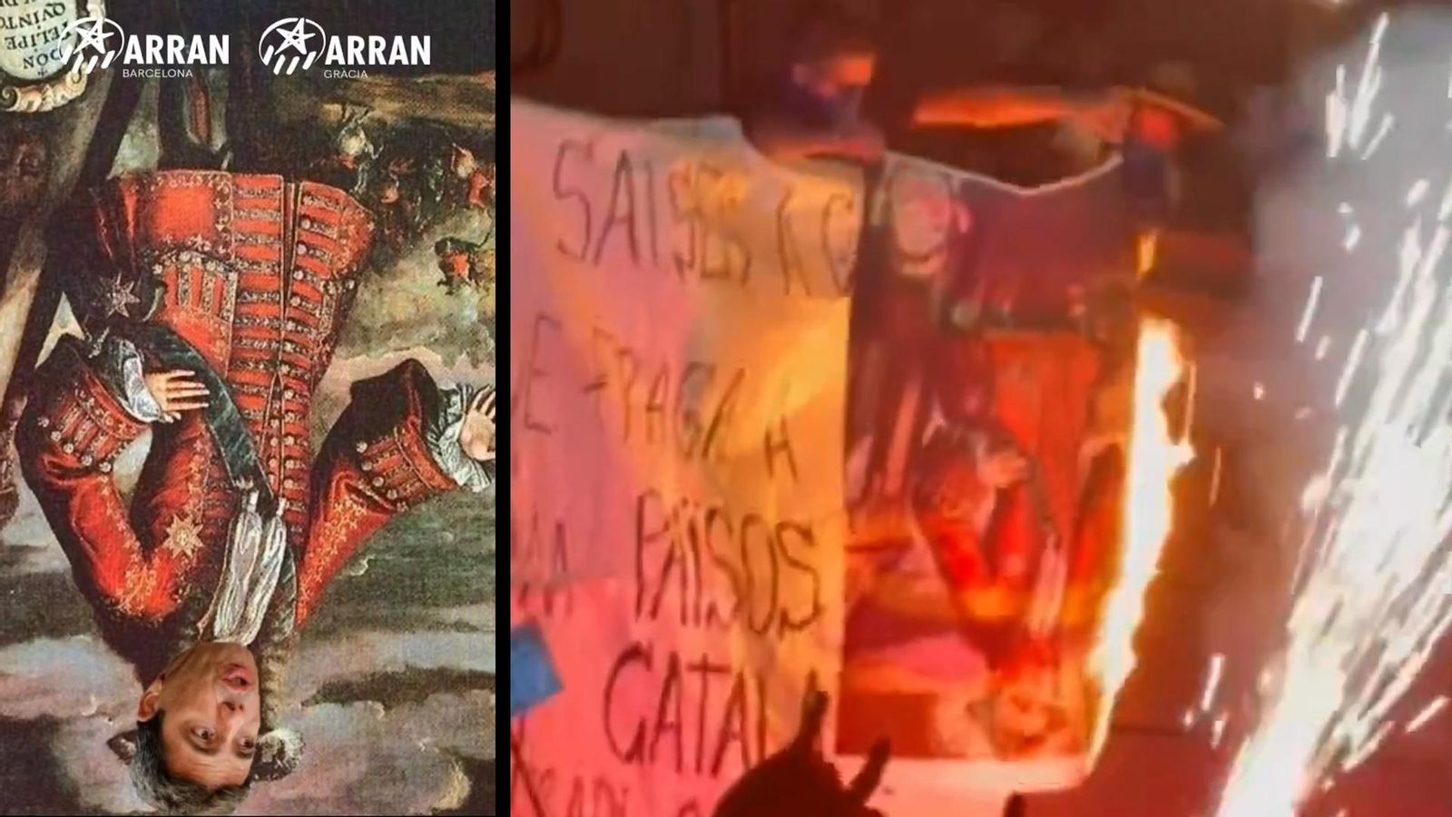 Imatges distribuides per Arran de la crema d'un cartell amb la cara de Mazón