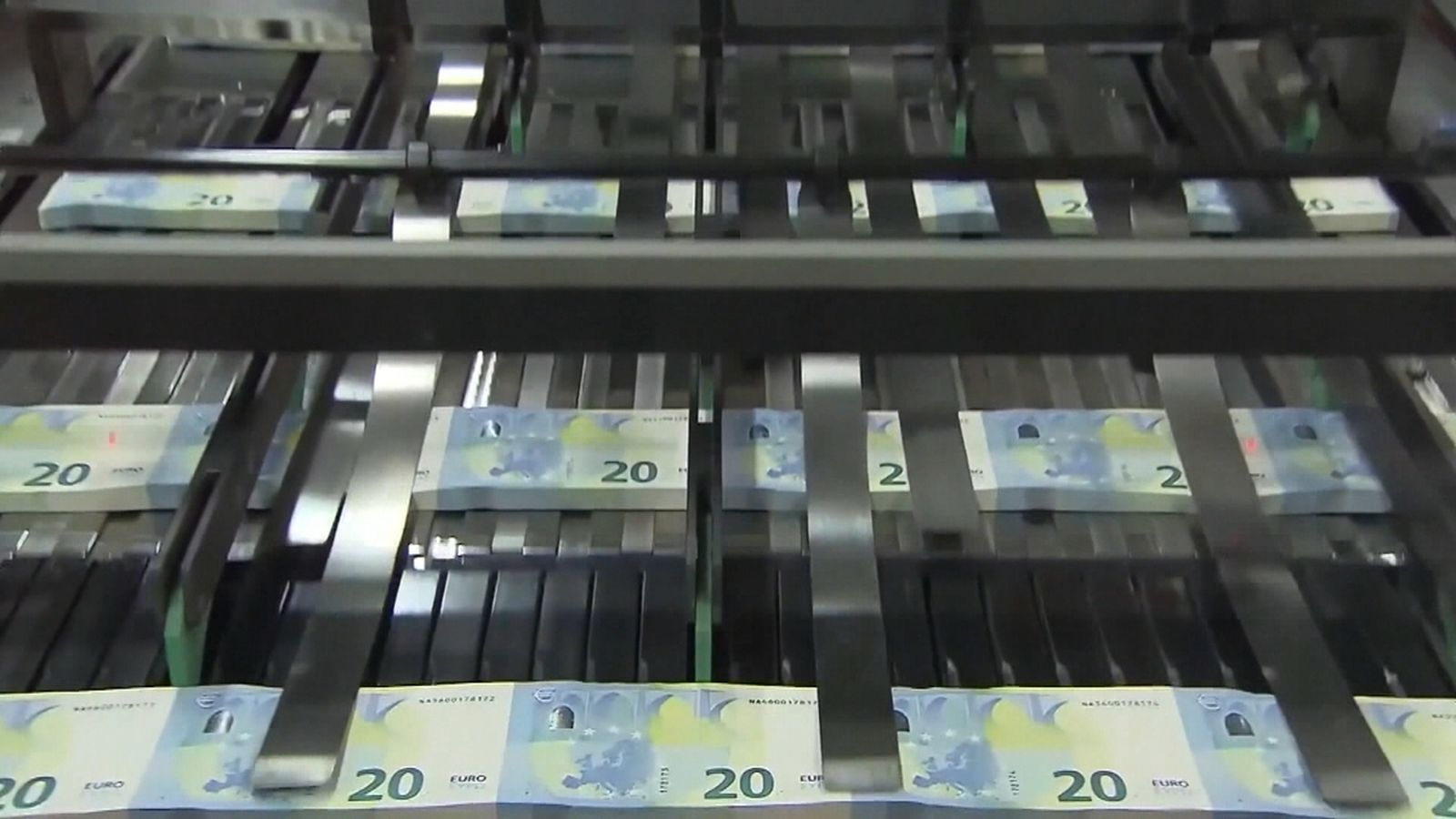 Imatge d'una màquina fabricant bitllets de vint euros