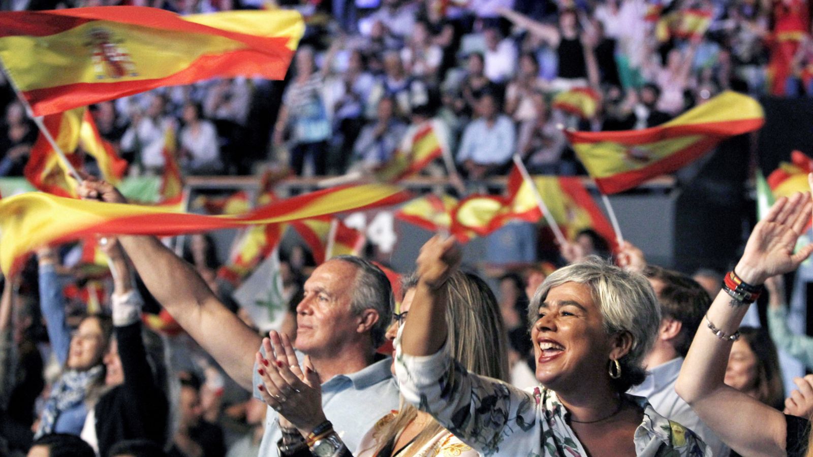 Imatge de l'acte de Vox al palau de Vistalegre de Madrid