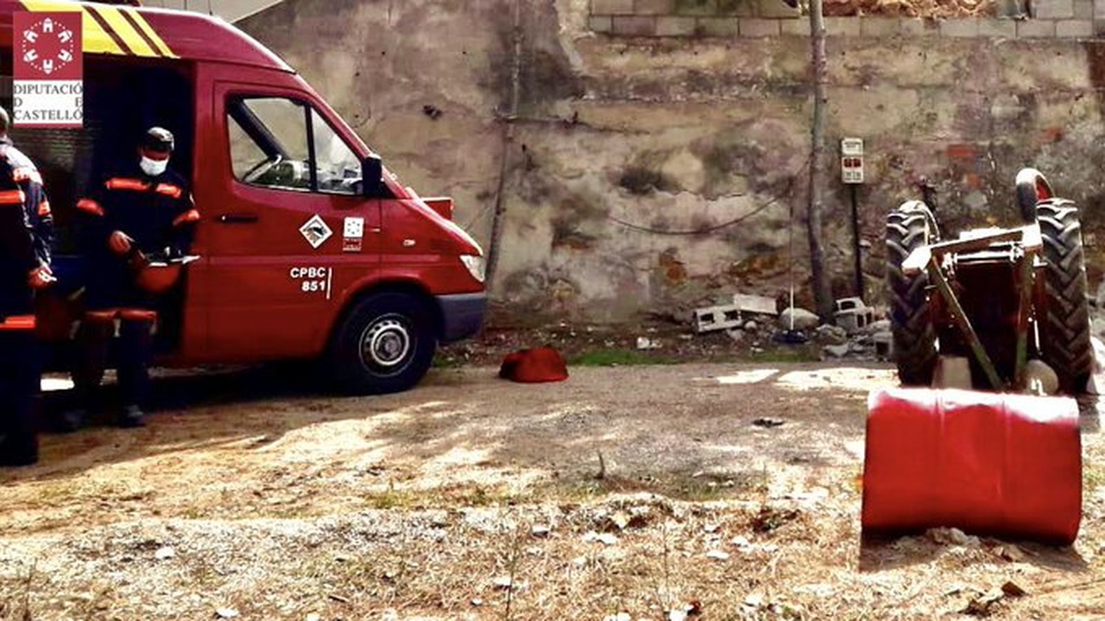 Una imatge del tractor sinistrat