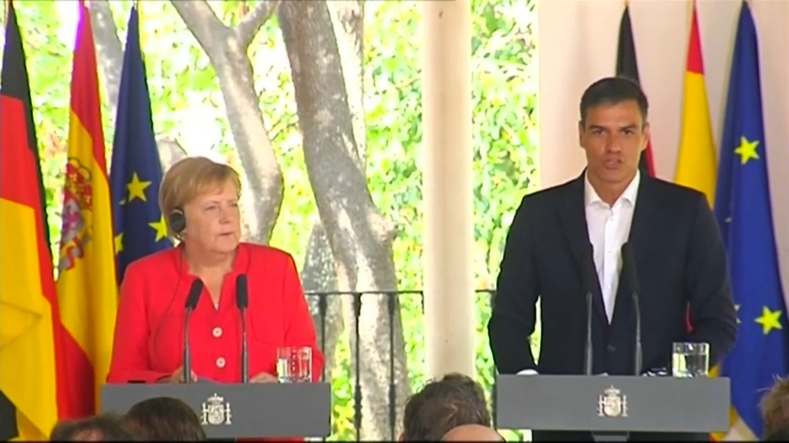 Pedro Sánchez i Angela Merkel, a Doñana