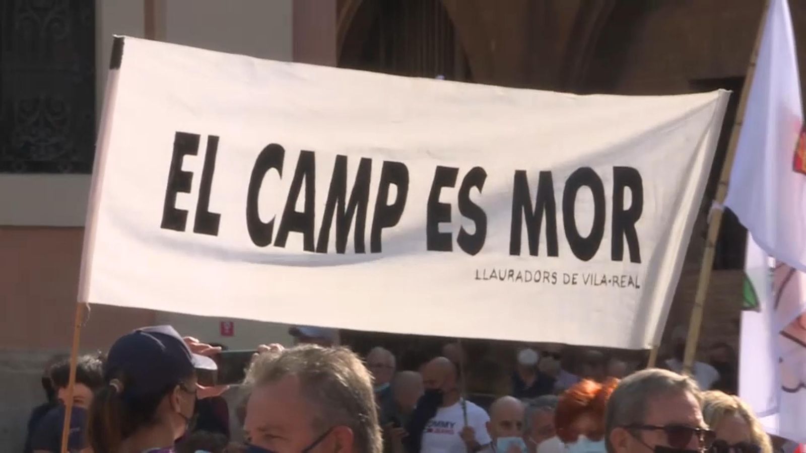 Detall d'una de les pancartes que portaven els manifestants