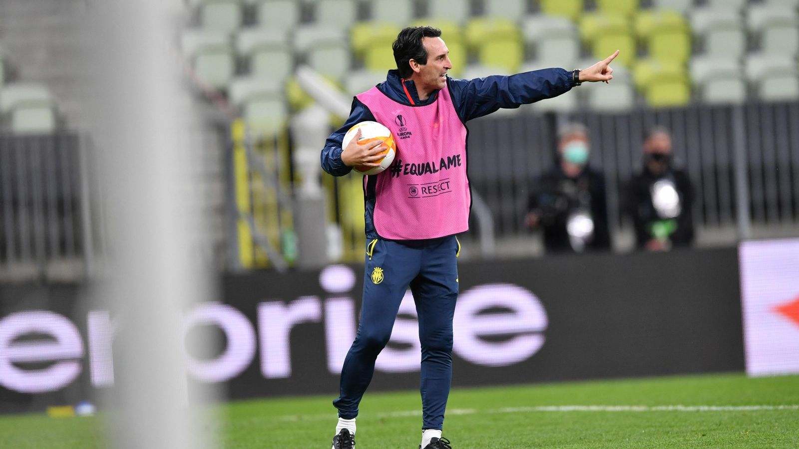 Emery, durant un entrenament previ a la final de l'Europa League