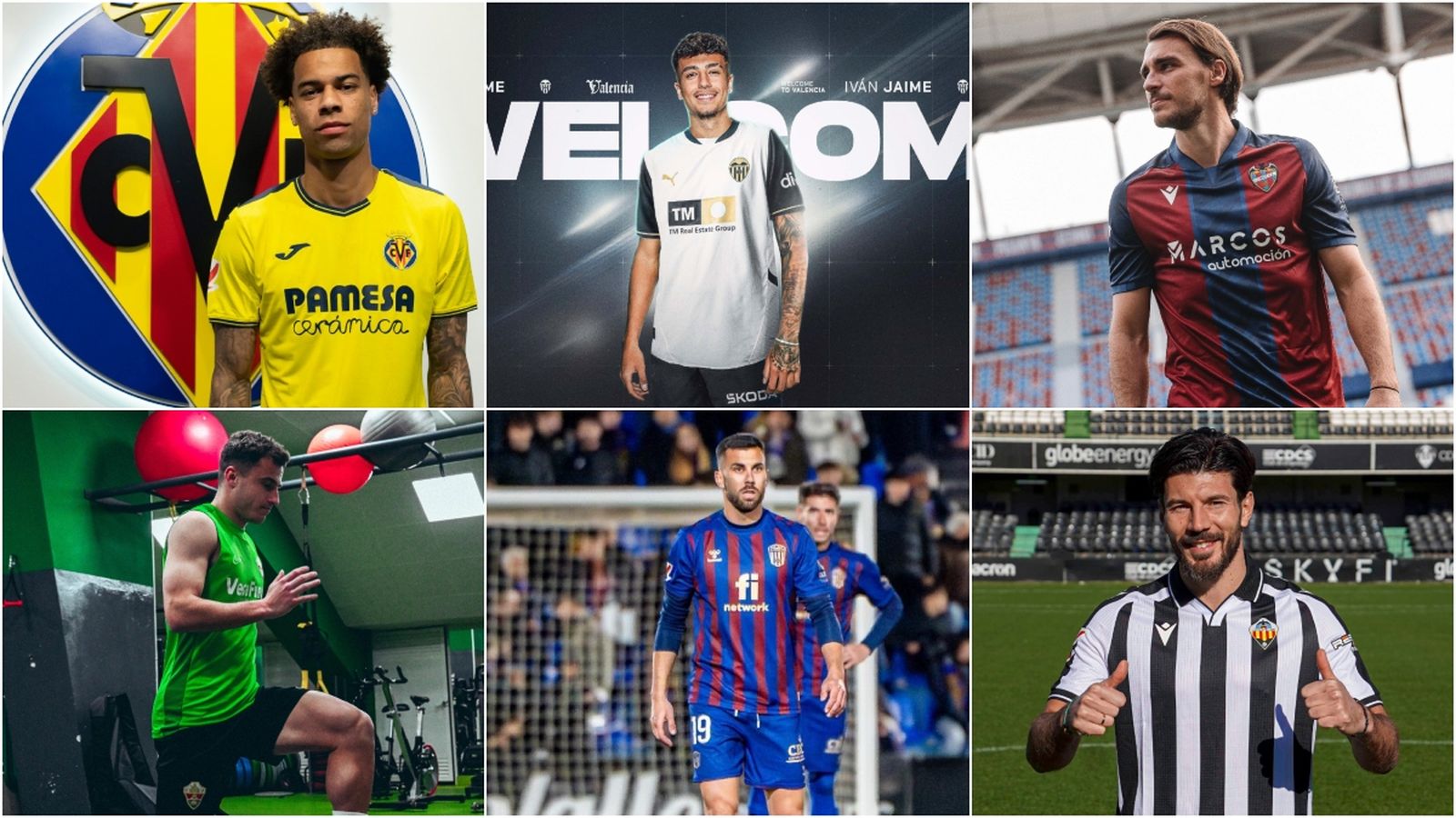 Els futbolistes Tajon Buchanan, Iván Jaime, Ignasi Miquel, Germán Valera, Fede Vico i Milos Jojic