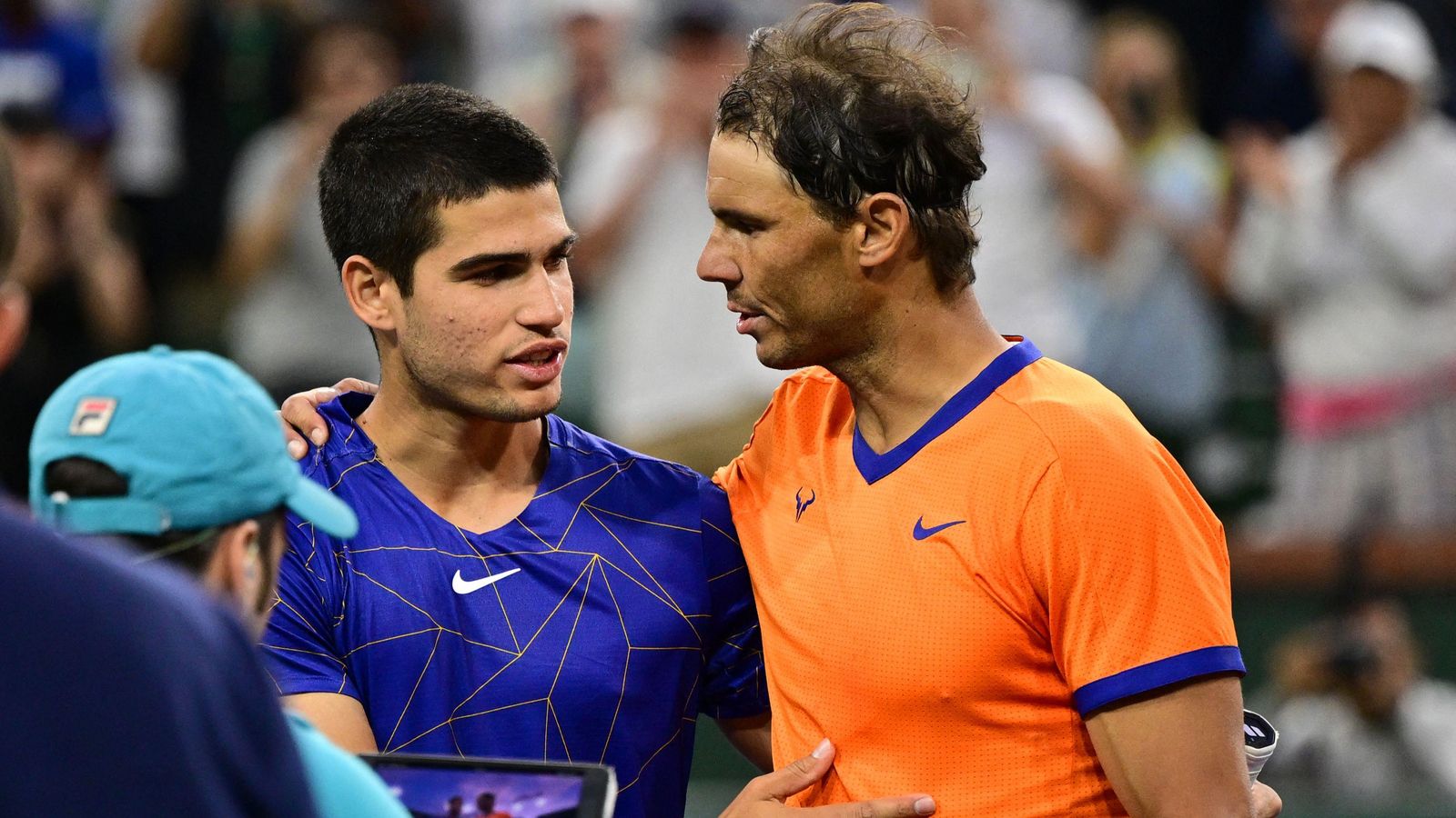 Alcaraz i Nadal, a la fi del partit