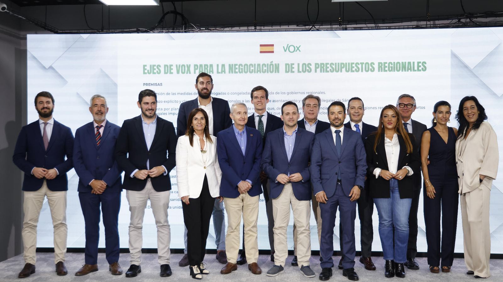 Els representants territorials de Vox, en la reunió d'este dilluns a la seu nacional del partit