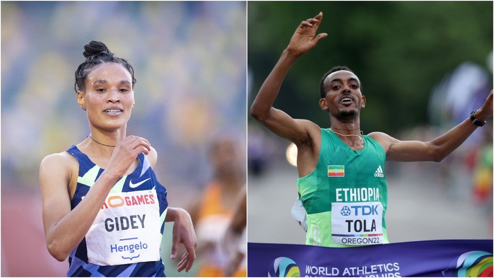 Letensebet Gidey i Tamirat Tola, dos de les estreles que correran a la Marató de València