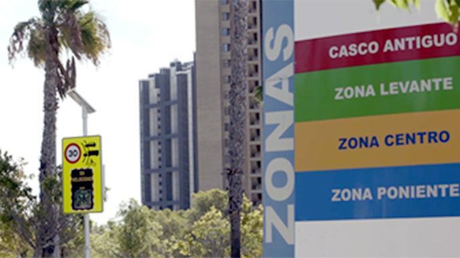 Les quatre àrees de la zona de baixes emissions (ZBE) de Benidorm