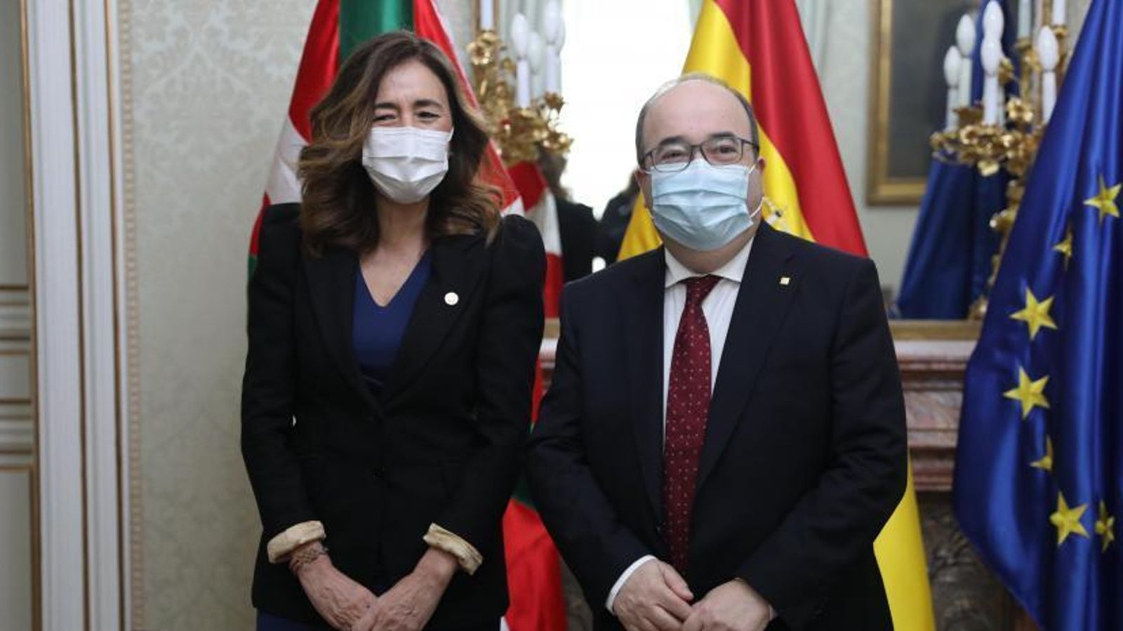 La consellera de Governança Pública i Autogovern del País Basc, Olatz Garamendi, i el ministre de Política Territorial i Funció Pública, Miquel Iceta, en una imatge d'arxiu