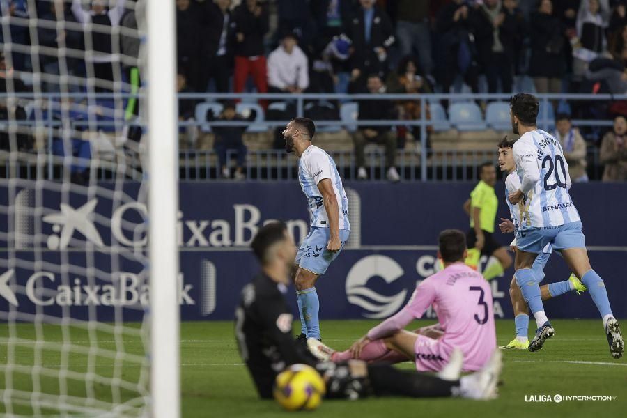 Els jugadors del Màlaga celebren un dels gols contra el CD Eldense Els jugadors del Màlaga celebren un dels gols contra el CD Eldense