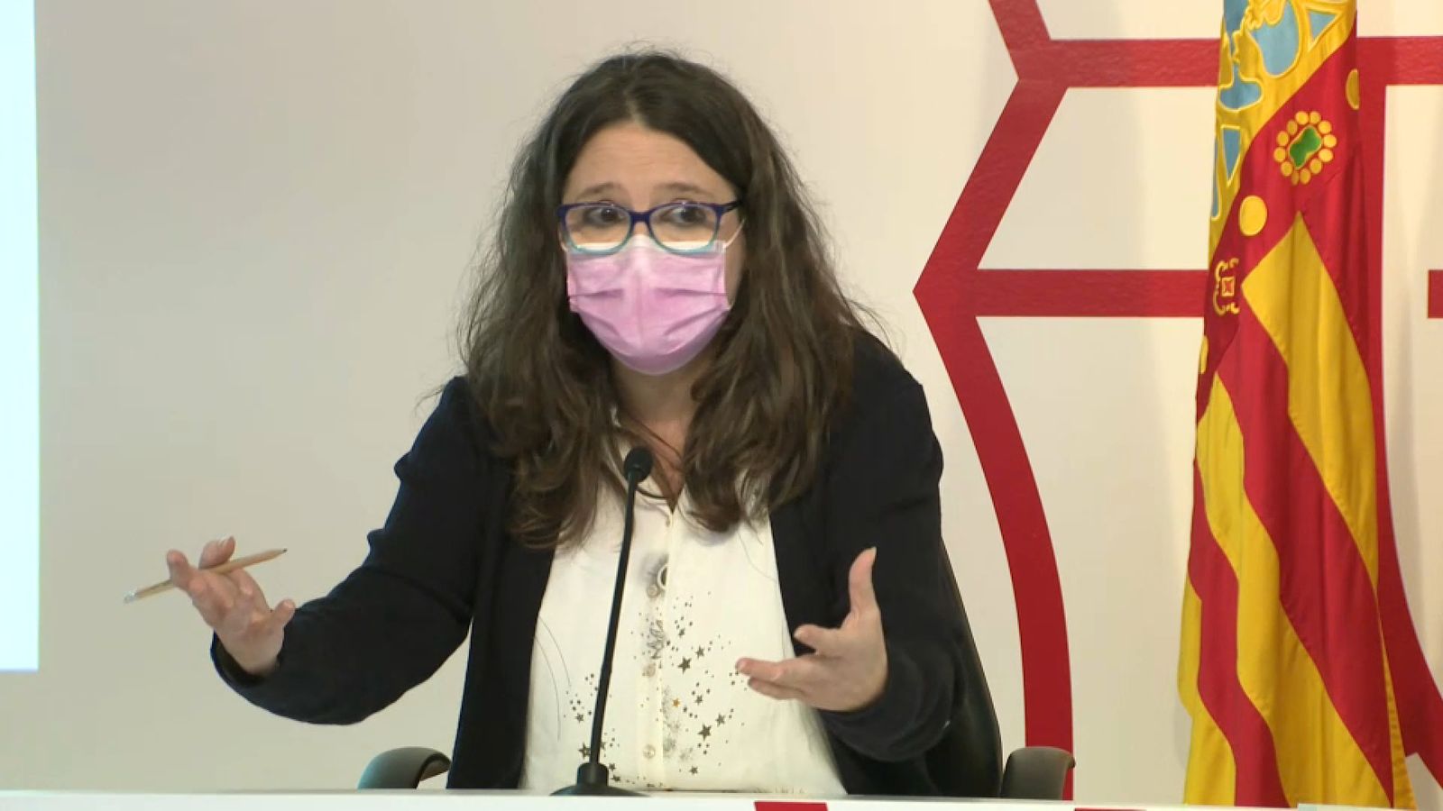 Mónica Oltra en la compareixença posterior al ple del Consell d'aquest divendres