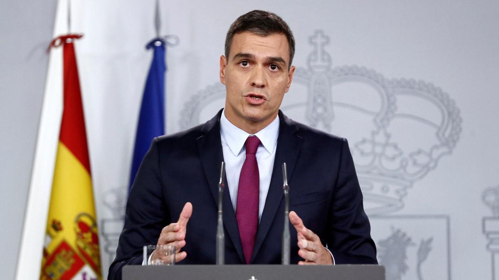 El president Pedro Sánchez durant la compareixença que ha oferit aquest dimecres.