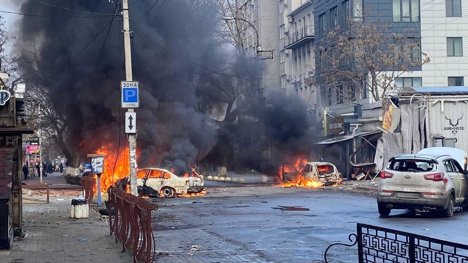Imatge de l'atac rus contra la ciutat de Kherson del passat 24 de desembre