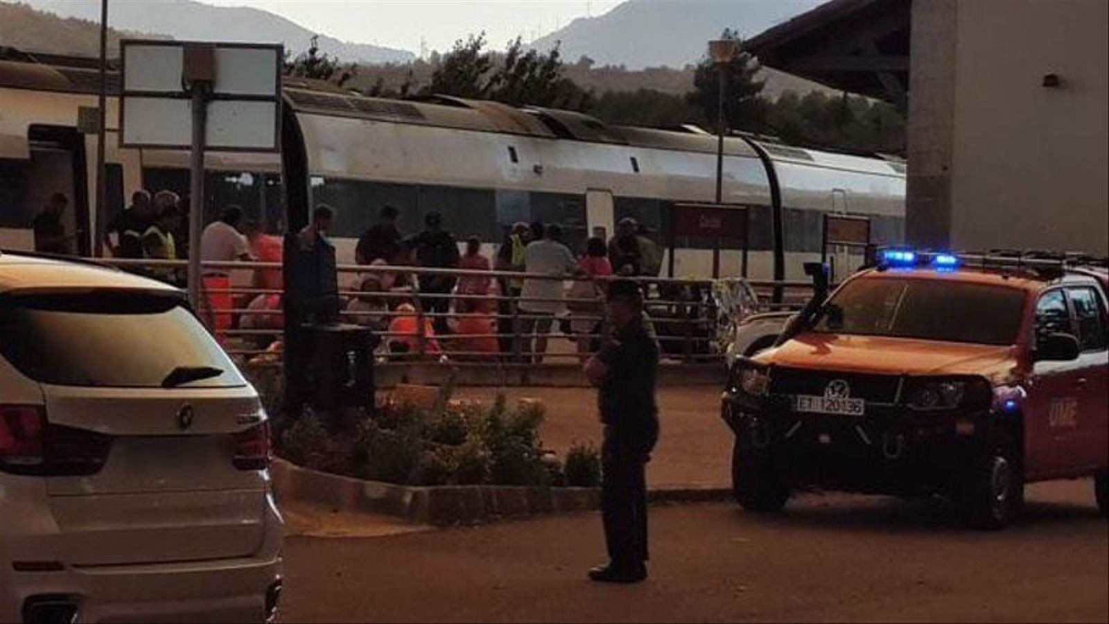 El tren accidentat en una imatge d'aquest estiu a l'estació de Caudiel