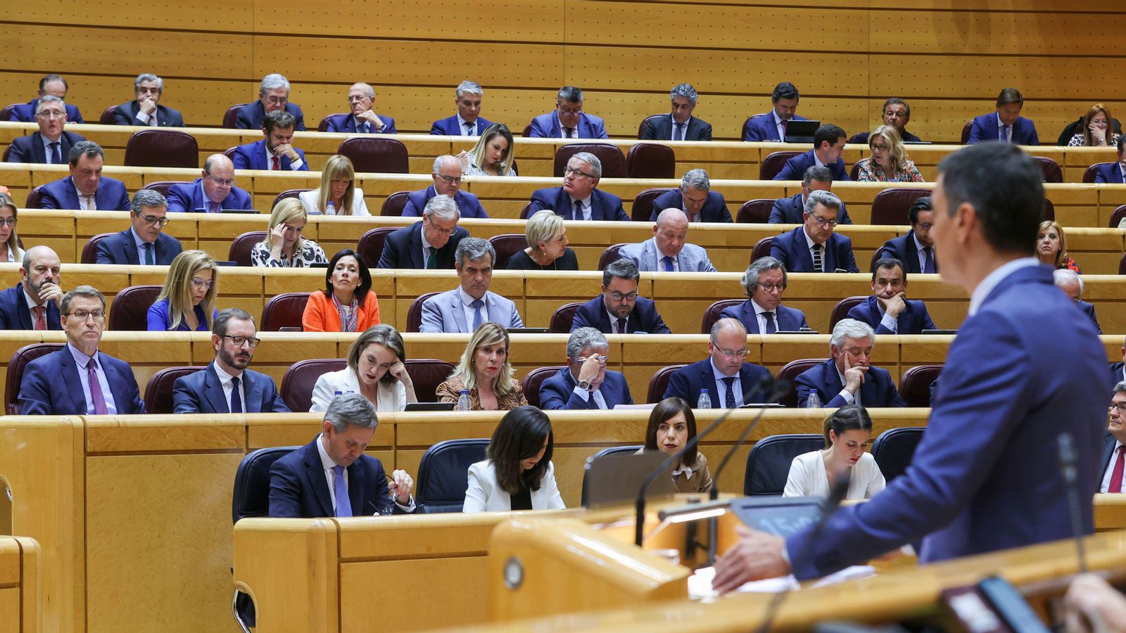 El Senat ha acollit aquest dimarts el cinqué cara a cara entre Sánchez i Feijóo El Senat ha acollit aquest dimarts el cinqué cara a cara entre Sánchez i Feijóo