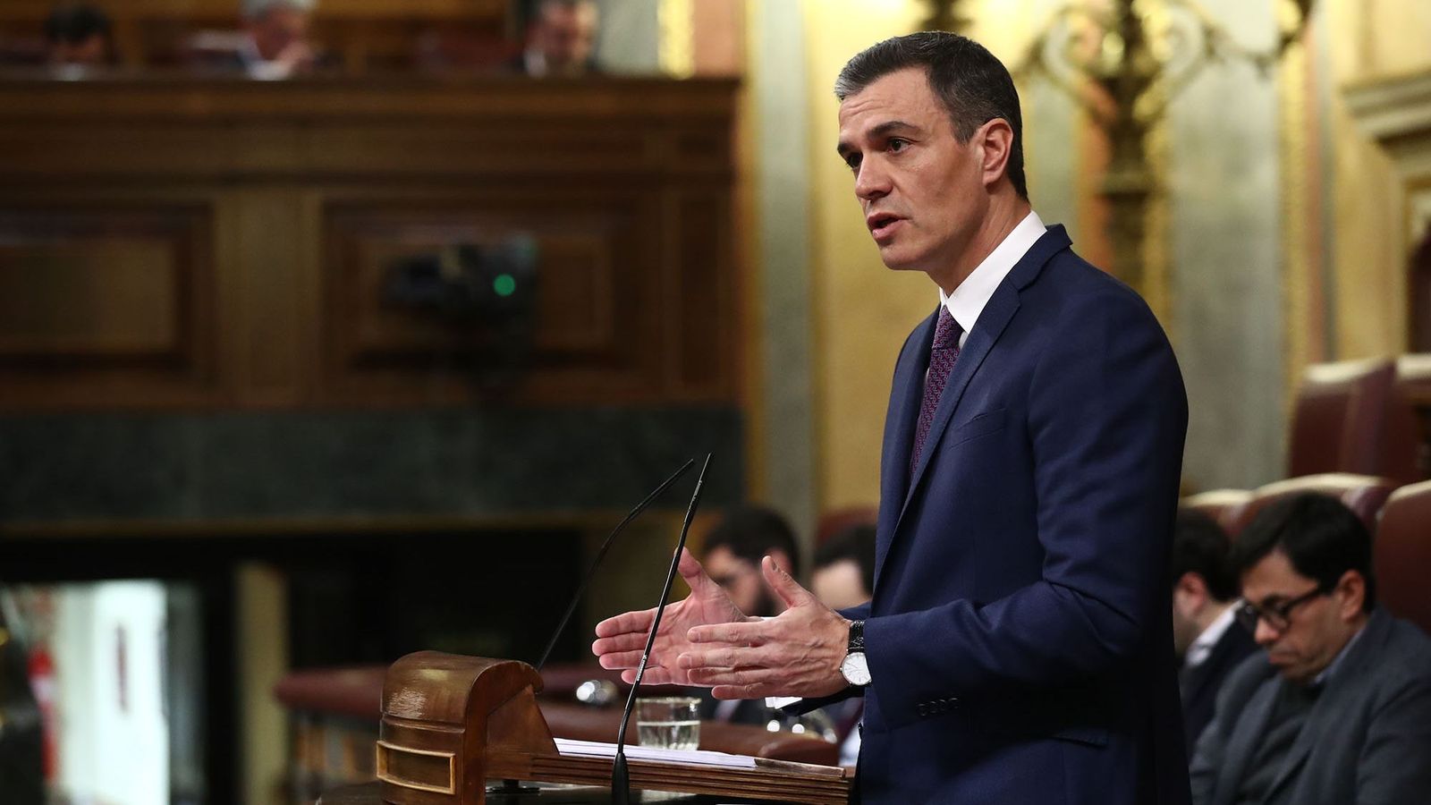 El president del govern espanyol, Pedro Sánchez, compareix en el Congrés dels Diputats
