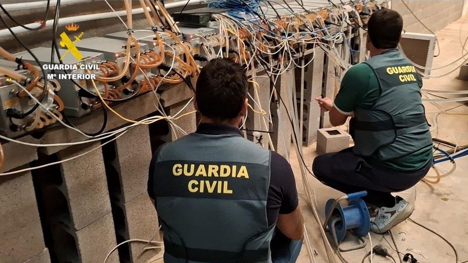 La policia, en la granja