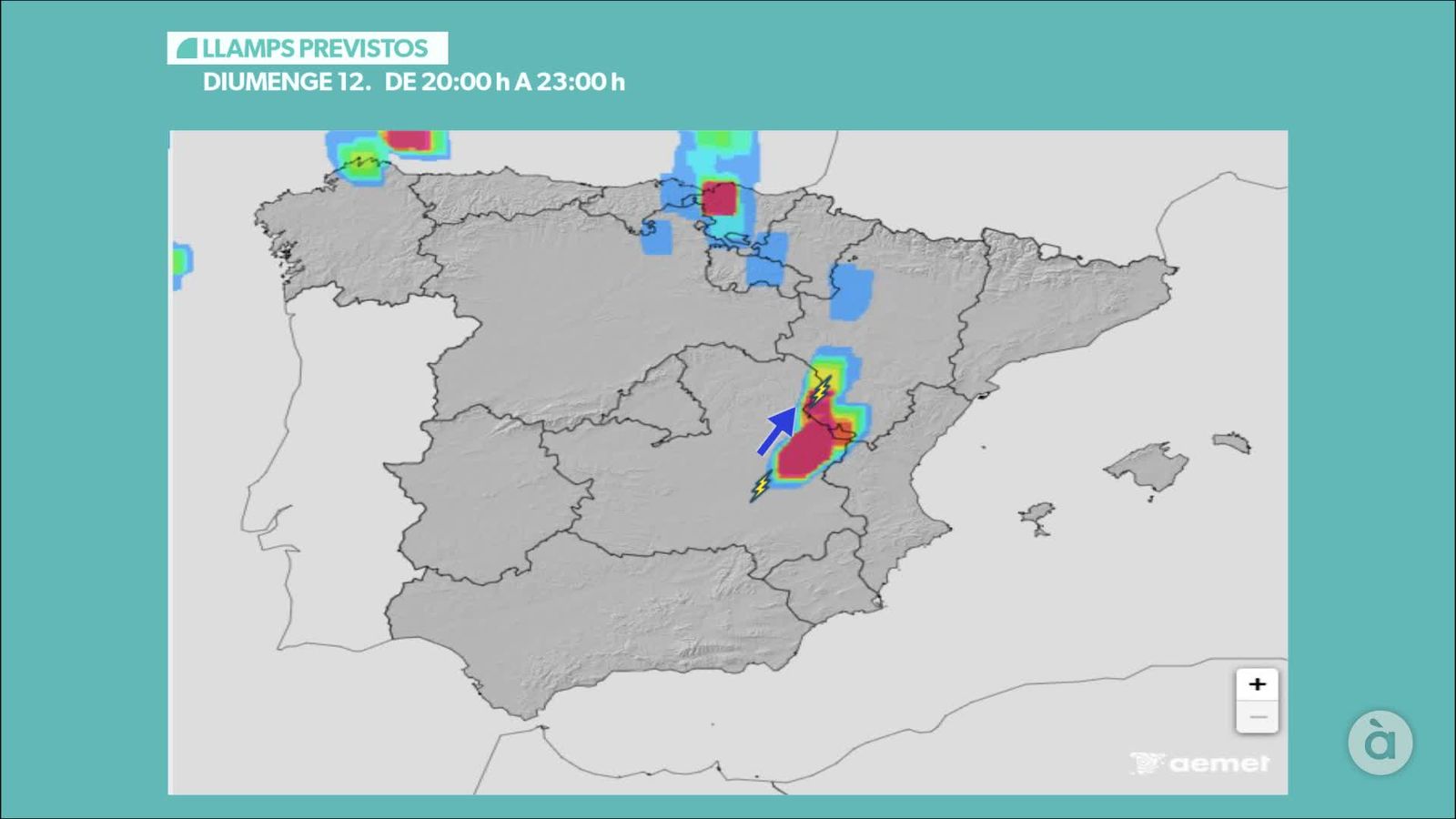 LLAMPS PREVISTOS DIUMENGE DE 20:00 h A 23:00 h