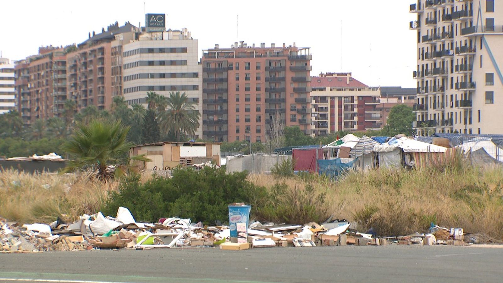 Assentament a l'antic circuit de Fórmula 1 de València