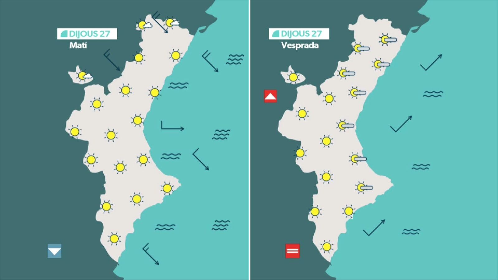 La previsió meteorològica de dijous 27 de novembre
