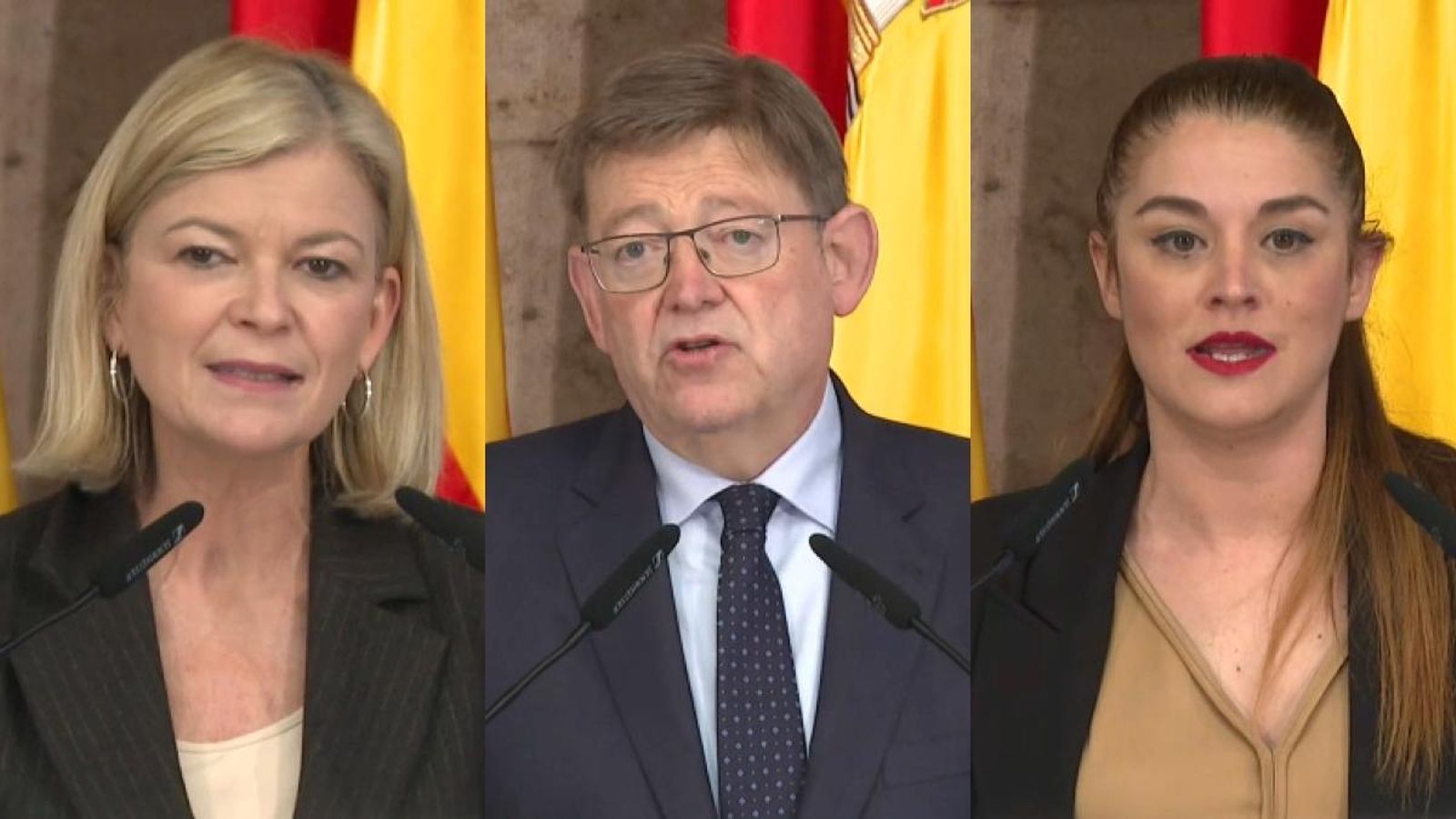 D'esquerra a dreta, Gabriela Bravo, Ximo Puig i Mireia Mollà