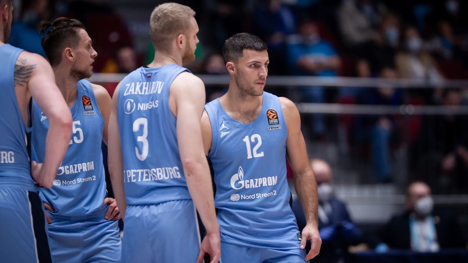 Jugadors del Zenit en un partit d'Eurolliga. (Efe)