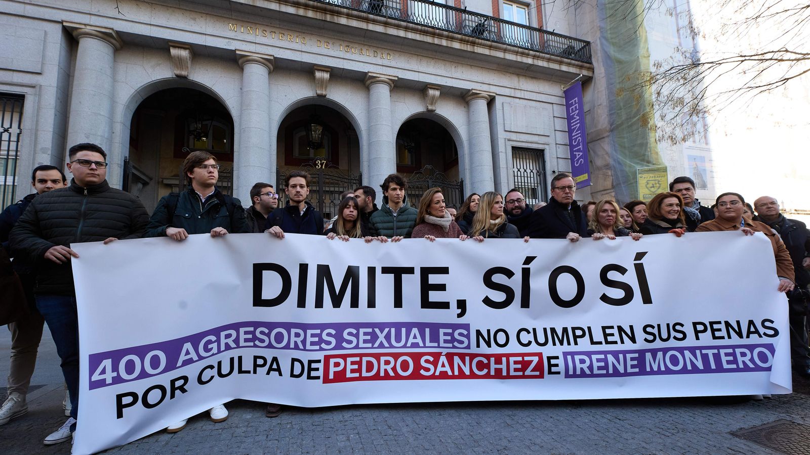 Concentració del PP per a demanar la dimissió de la ministra d'Igualtat dimecres passat a Madrid