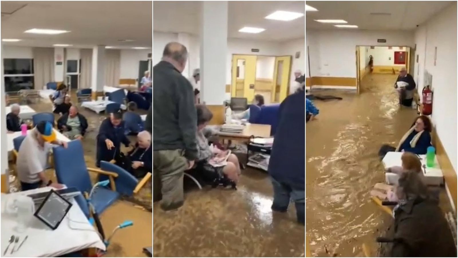 En imatge, els primers moments de la inundació de la residència de Paiporta