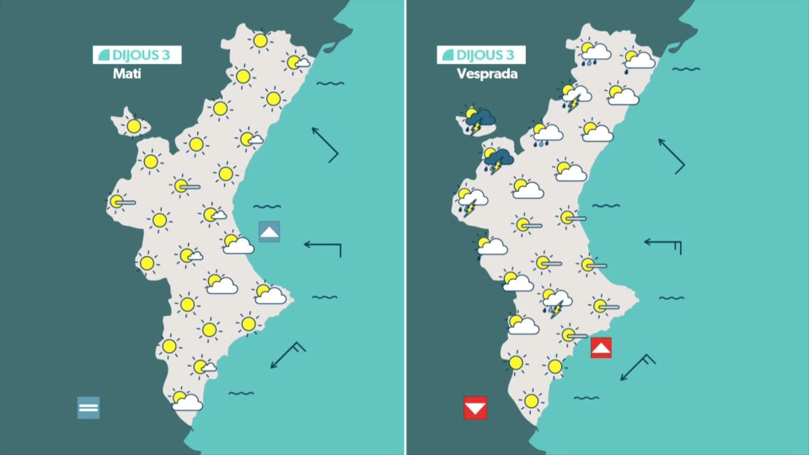 La previsió per a este dijous La previsió per a este dijous