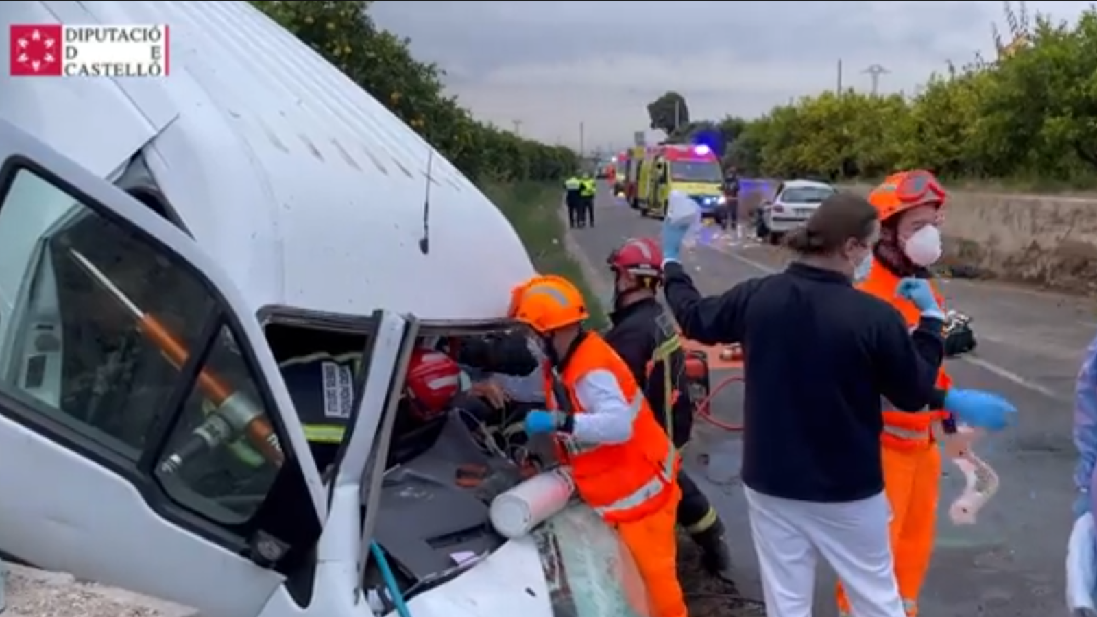 Intevenció dels bombers en un accident a Almassora
