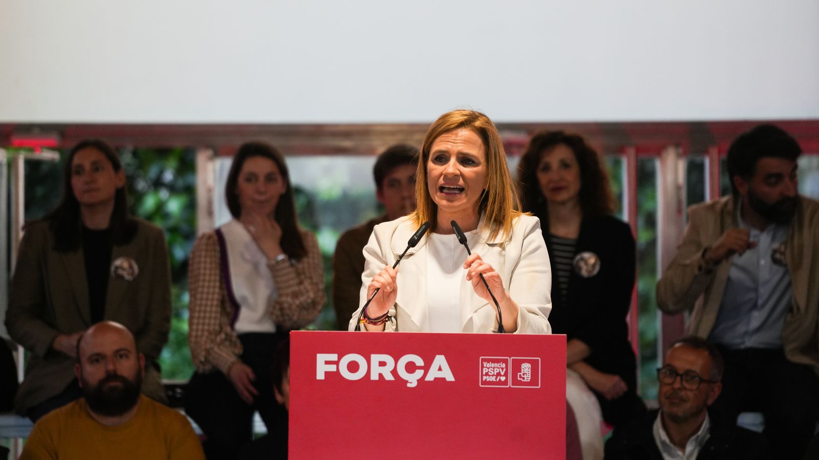 Pilar Bernabé en l'acte de nomenament com a secretària general del PSPV a València