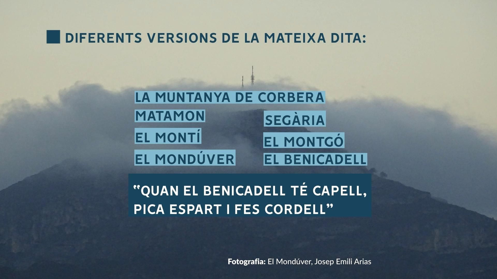 La mateixa dita pot tenir diferents versions en el llenguatge segons la toponímia regional