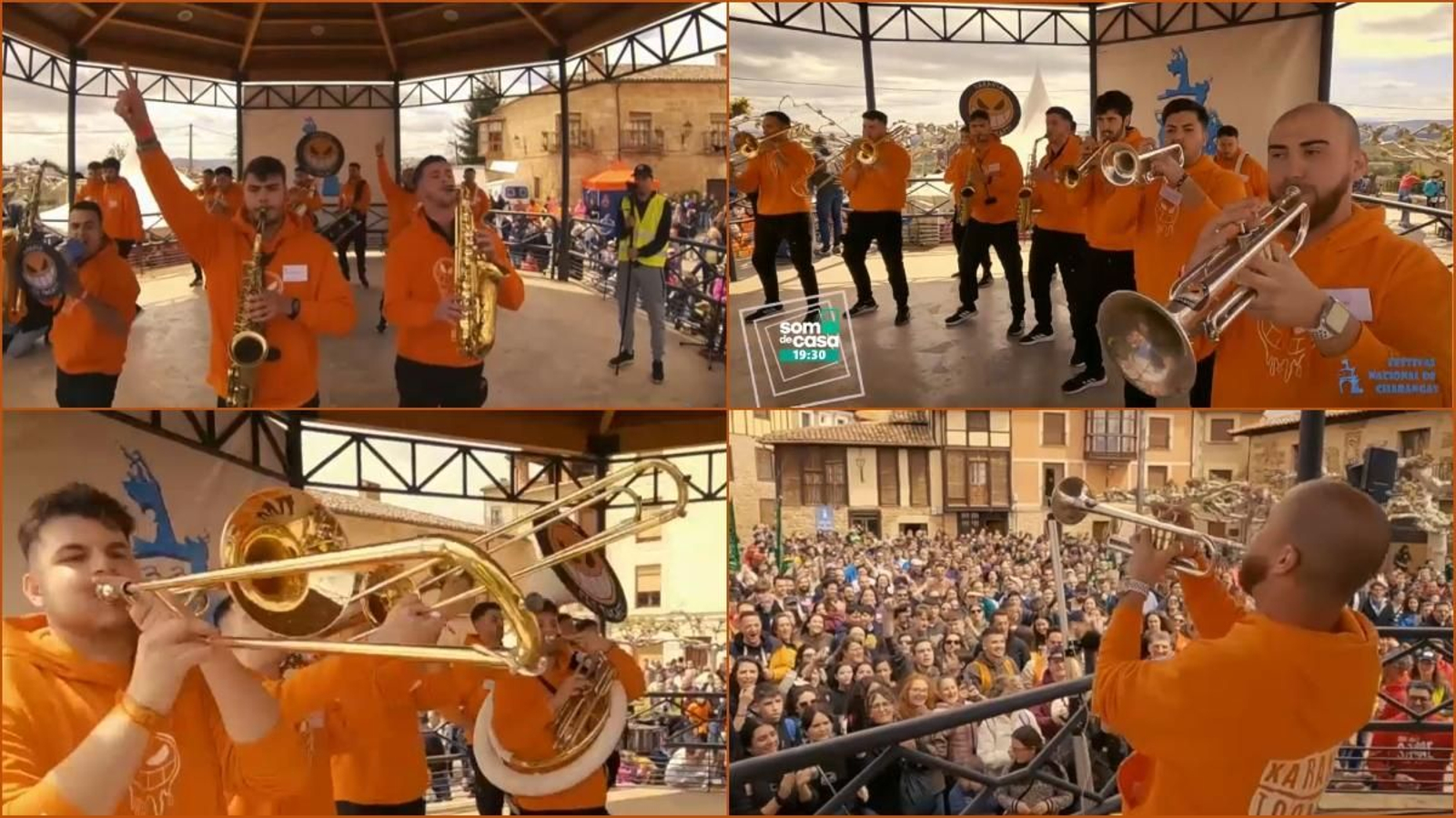 Imatges de l'actuació de la xaranga Els Tocaets al X Concurs Nacional de Xarangues, a Poza de la Sal